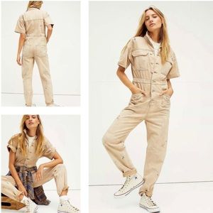 RARE!! Free People paint splatter jumpsuit onesie